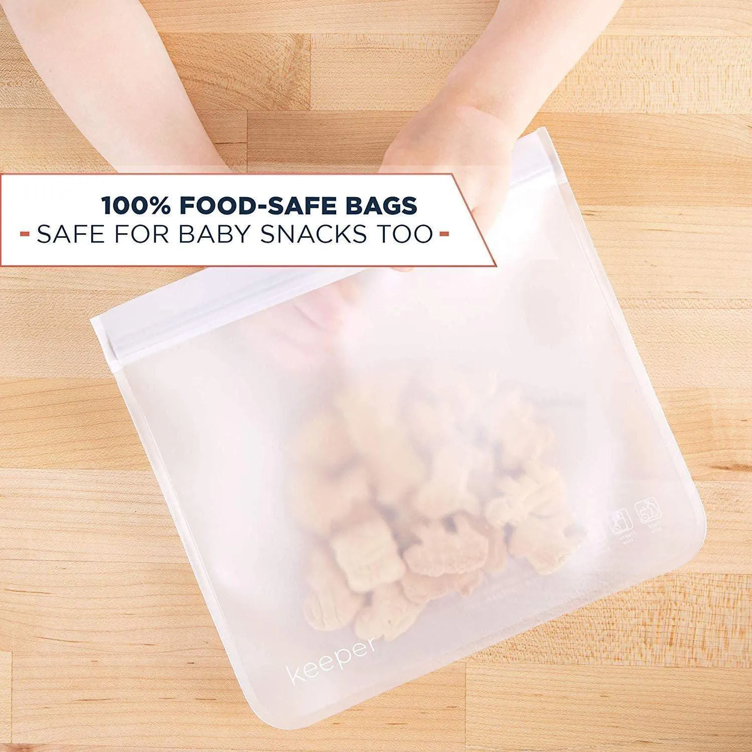 10-Pack: 32 oz Keeper Reusable Ziplock Bags