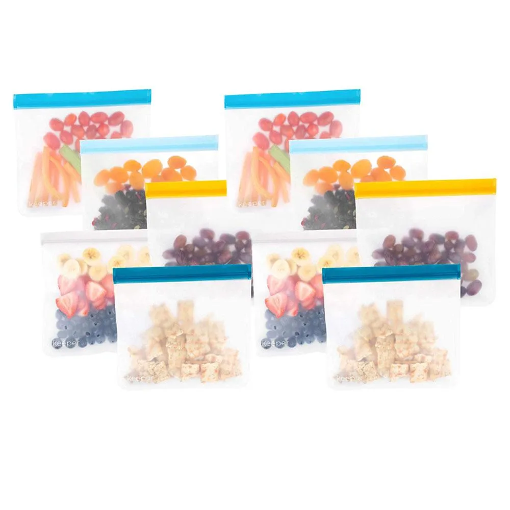 10-Pack: 32 oz Keeper Reusable Ziplock Bags