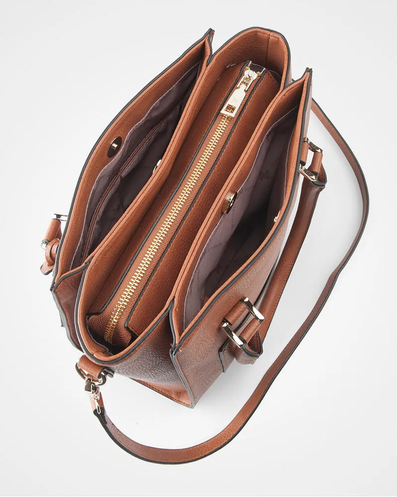 Angie Medium 3 Compartment Satchel Bag   Graphic Bag Strap
