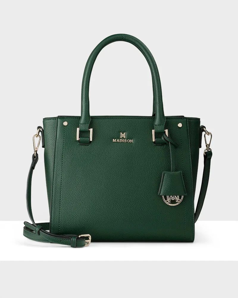 Angie Medium 3 Compartment Satchel Bag   Stripe Bag Strap