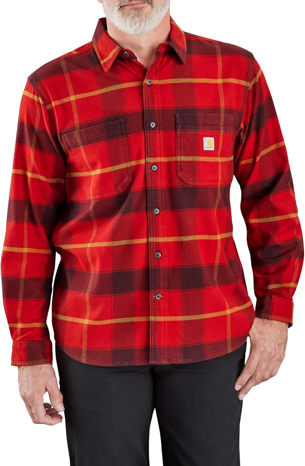 Carhartt Men's Rugged Flex Relaxed Fit Midweight Flannel Long-Sleeve Plaid Shirt