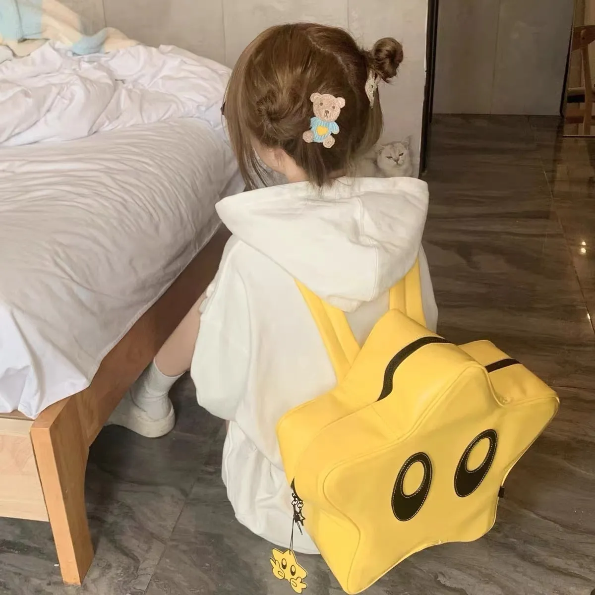Cute Fun Big Eyes Star Shaped Waterproof Travel Party Bag Backpack