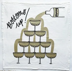 Glitter Champagne Tower Tea Towel