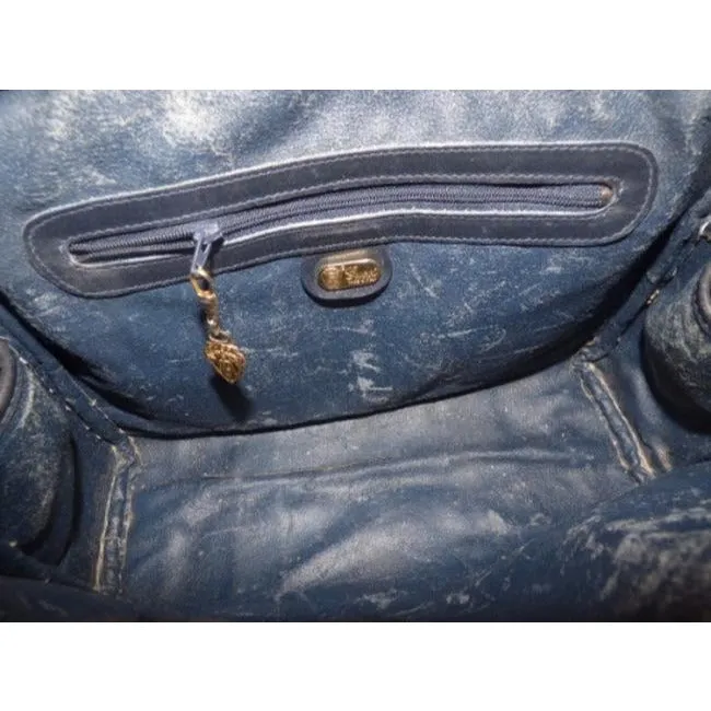 Gucci Boston Bag Micro Guccissima Coated Canvas Two Way Blue Leather And Gg Leather Satchel