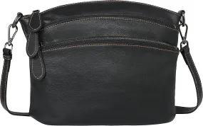 HESHE Leather Crossbody Bags Purses for Women Small Functional Multi Pocket Cross Body Purses Shoulder Satchel Handbags