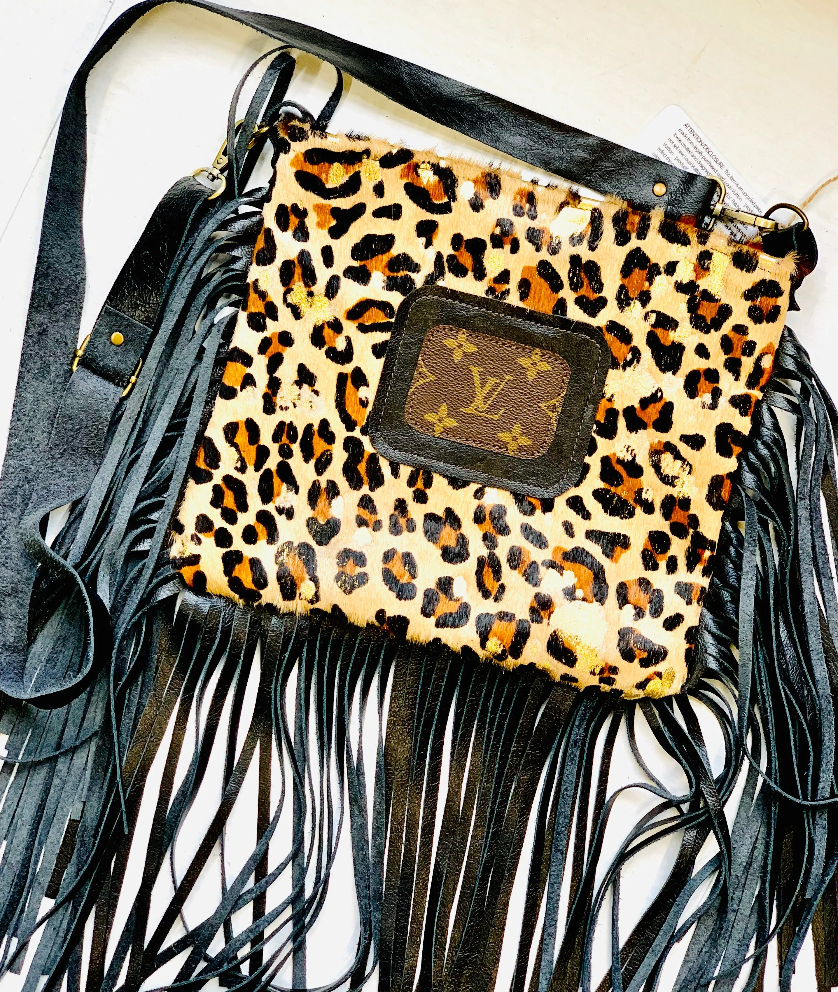 Medium Crossbody in Leopard - Patch in Black