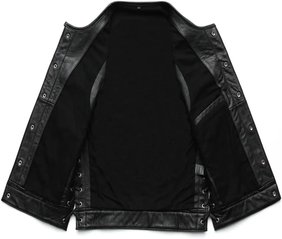 Men Leather Vest 100% Cowhide Motorcycle Vest Leather Biker Vests Leather Moto Waistcoat
