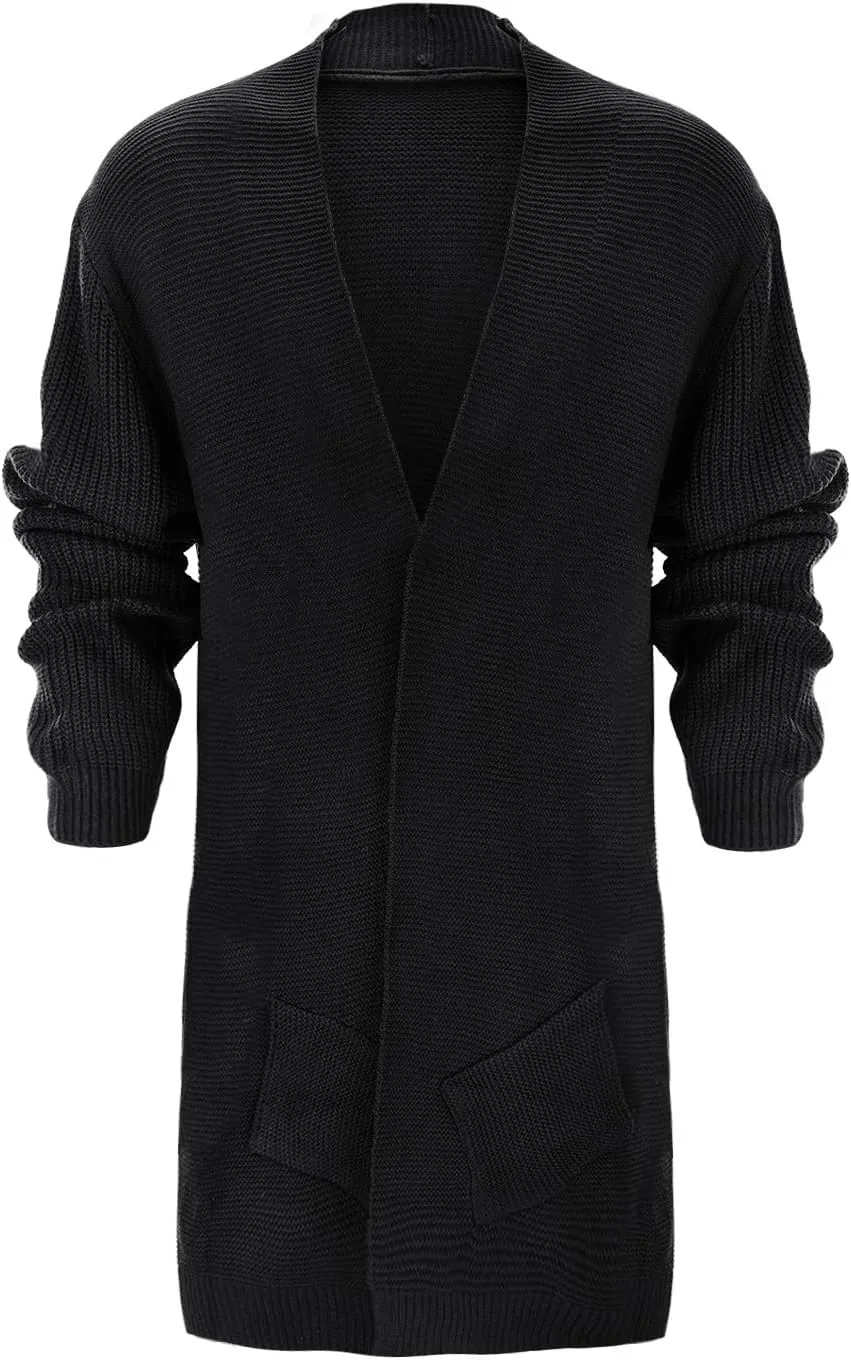 Men's Autumn Long Sleeved Mixed Color Knitted Pocket Cardigan Windbreaker Sweater Basics Sweater Men Men's Leather Jackets