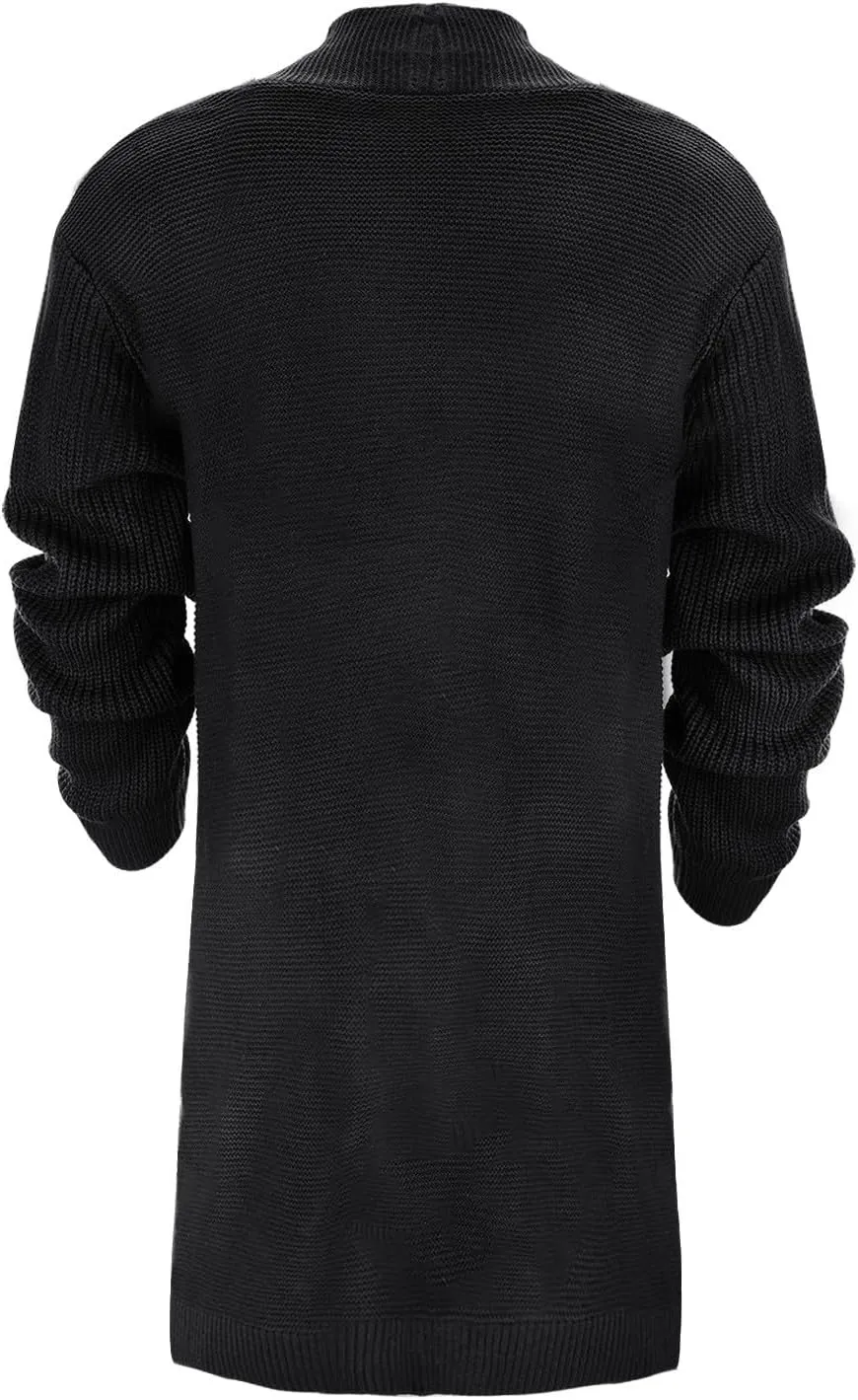 Men's Autumn Long Sleeved Mixed Color Knitted Pocket Cardigan Windbreaker Sweater Basics Sweater Men Men's Leather Jackets