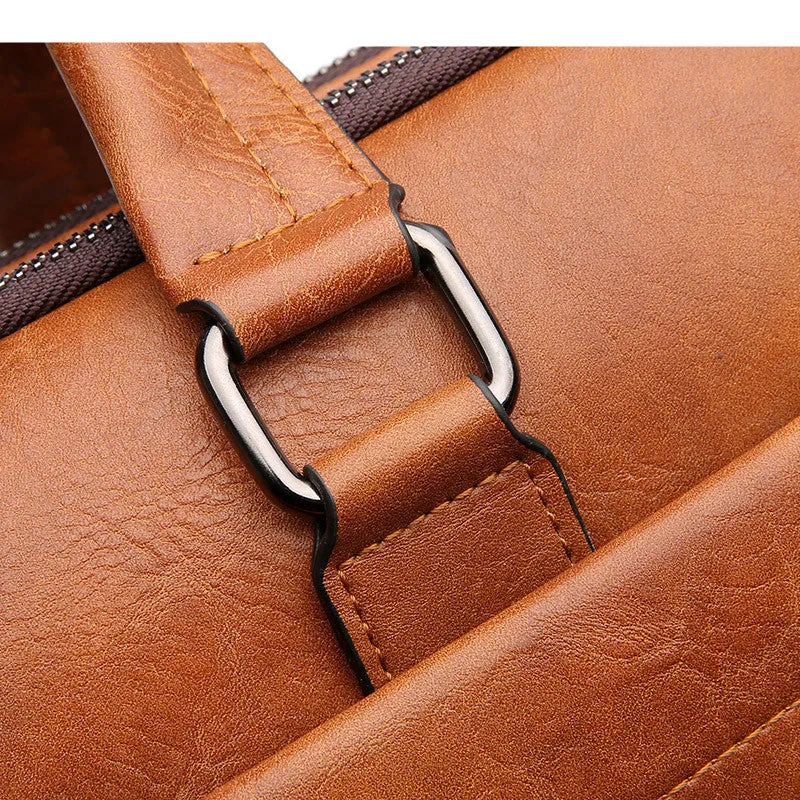 Men's Leather Briefcase For 14 Inch Laptop And A4 Documents