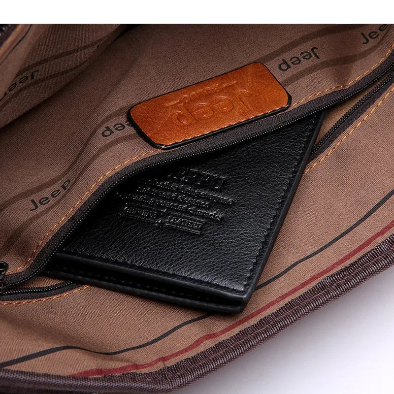 Men's Leather Briefcase For 14 Inch Laptop And A4 Documents