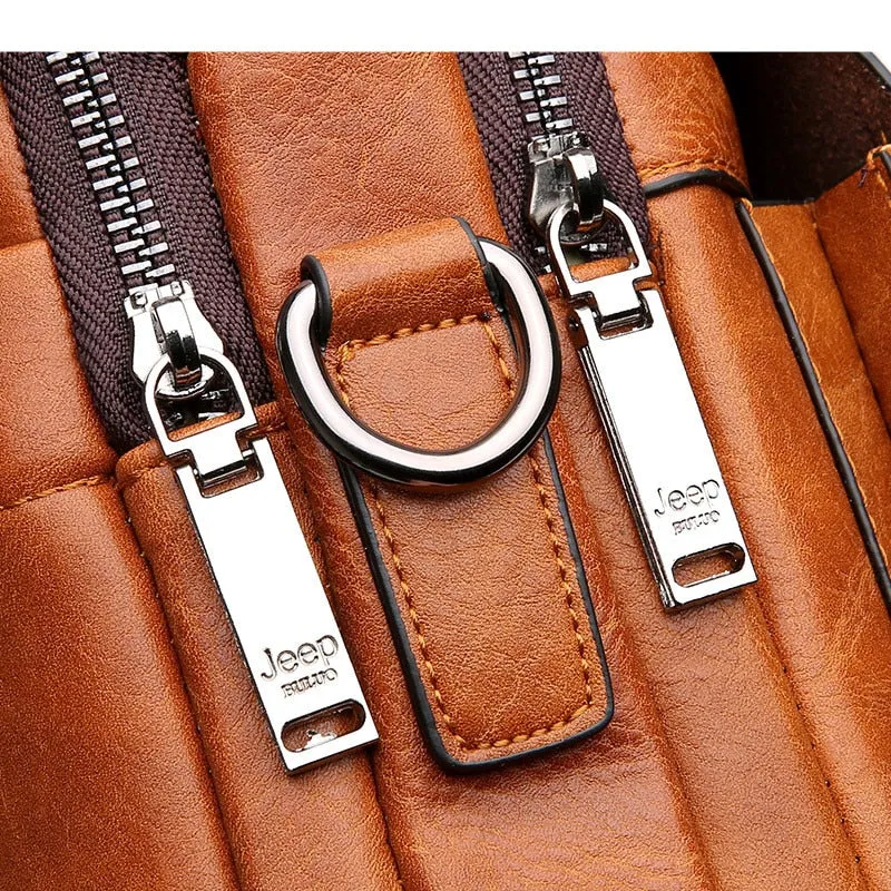 Men's Leather Briefcase For 14 Inch Laptop And A4 Documents