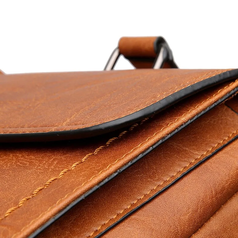 Men's Leather Briefcase For 14 Inch Laptop And A4 Documents
