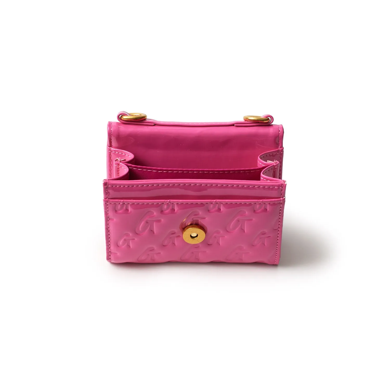 MONOGRAM GOLD COMPACT WOC - MIRROR HOT PINK