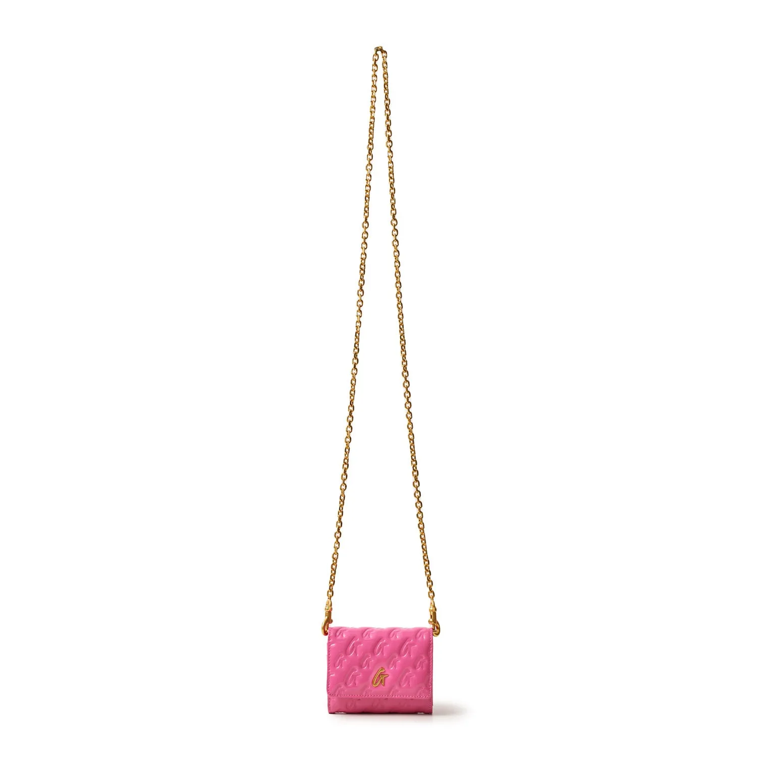 MONOGRAM GOLD COMPACT WOC - MIRROR HOT PINK