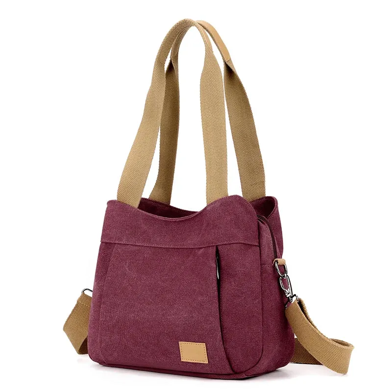 New Women's Canvas Shoulder Bag – Stylish Crossbody and Top-Handle Tote for Everyday Use