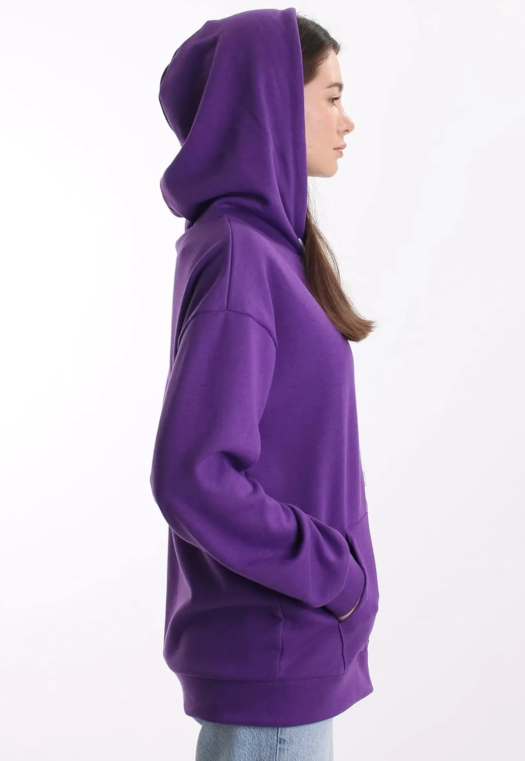 Oversized Women's Casual Full-Zip Hoodie Lightweight Long Sleeve Sweatshirt Casual Jacket with Pocket