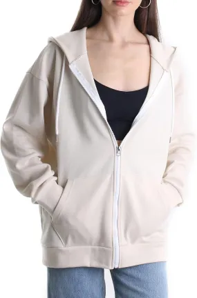 Oversized Women's Casual Full-Zip Hoodie Lightweight Long Sleeve Sweatshirt Casual Jacket with Pocket