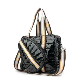 Puffer Style Pickleball Carry Bag Case Black/Tan