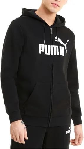 PUMA Mens Essentials Logo Hoodie Casual Outerwear Casual Full Zip - Black - Size S