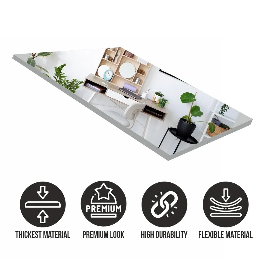 rawpockets Allah Islamic Silver Mirror Self Adhesive Mirror Sticker