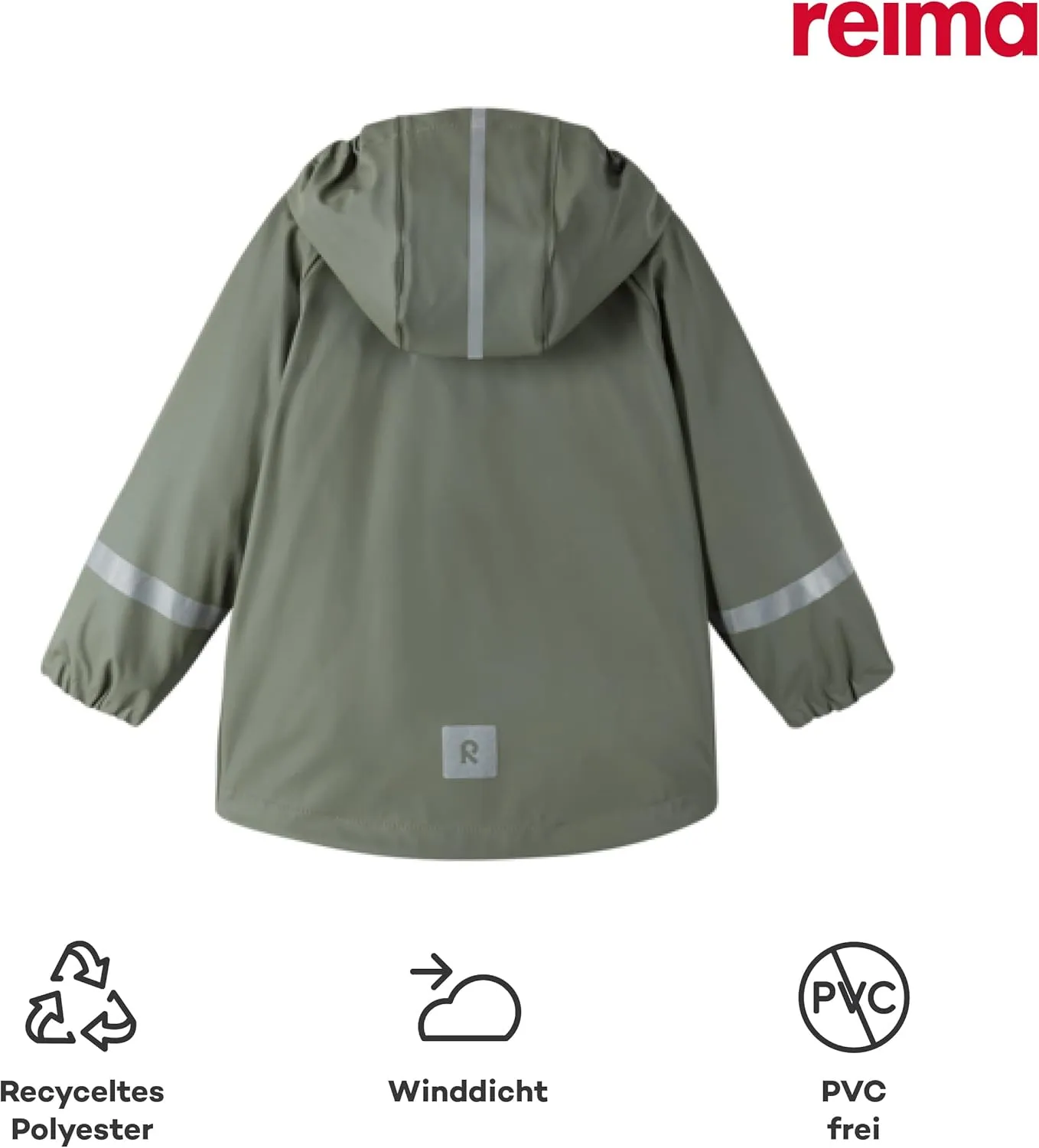 Reima Lampi Kids Waterproof Hooded Rain Jacket Lightweight Windproof Outdoor Coat for Kids