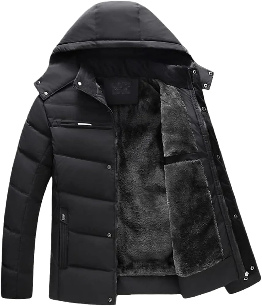 SaoBiiu Winter Men Hooded Jacket Casual Thick Casual Parka Windbreaker Warm Men's Clothing Outwear