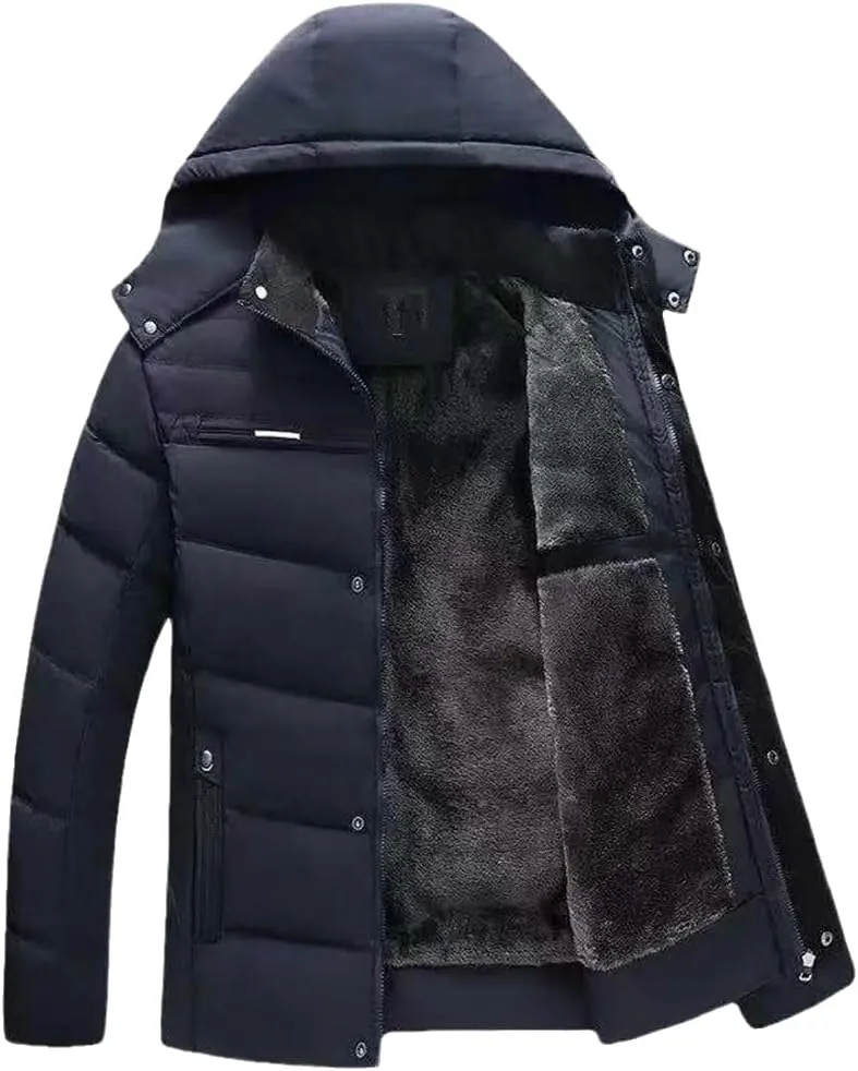 SaoBiiu Winter Men Hooded Jacket Casual Thick Casual Parka Windbreaker Warm Men's Clothing Outwear