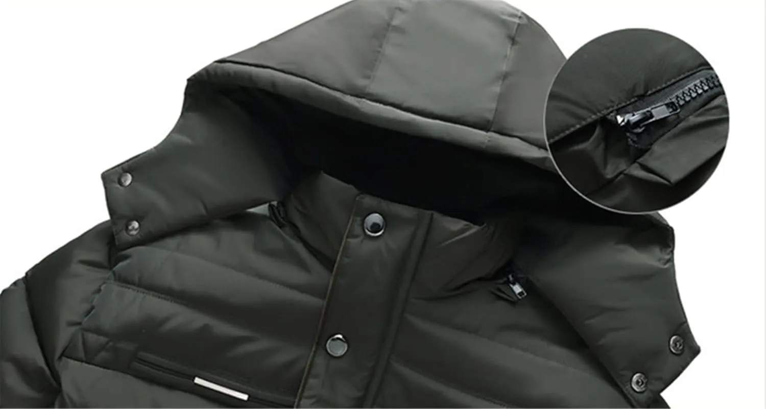 SaoBiiu Winter Men Hooded Jacket Casual Thick Casual Parka Windbreaker Warm Men's Clothing Outwear