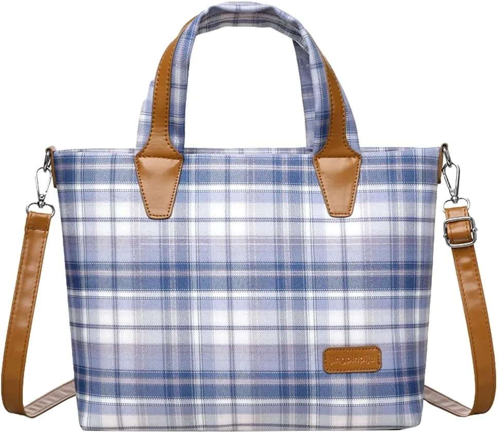 Simple Colorful Plaid Tote Bag for Women Commuter Outdoor Functional Sling Bag Large Capacity Shoulder Bags 2025