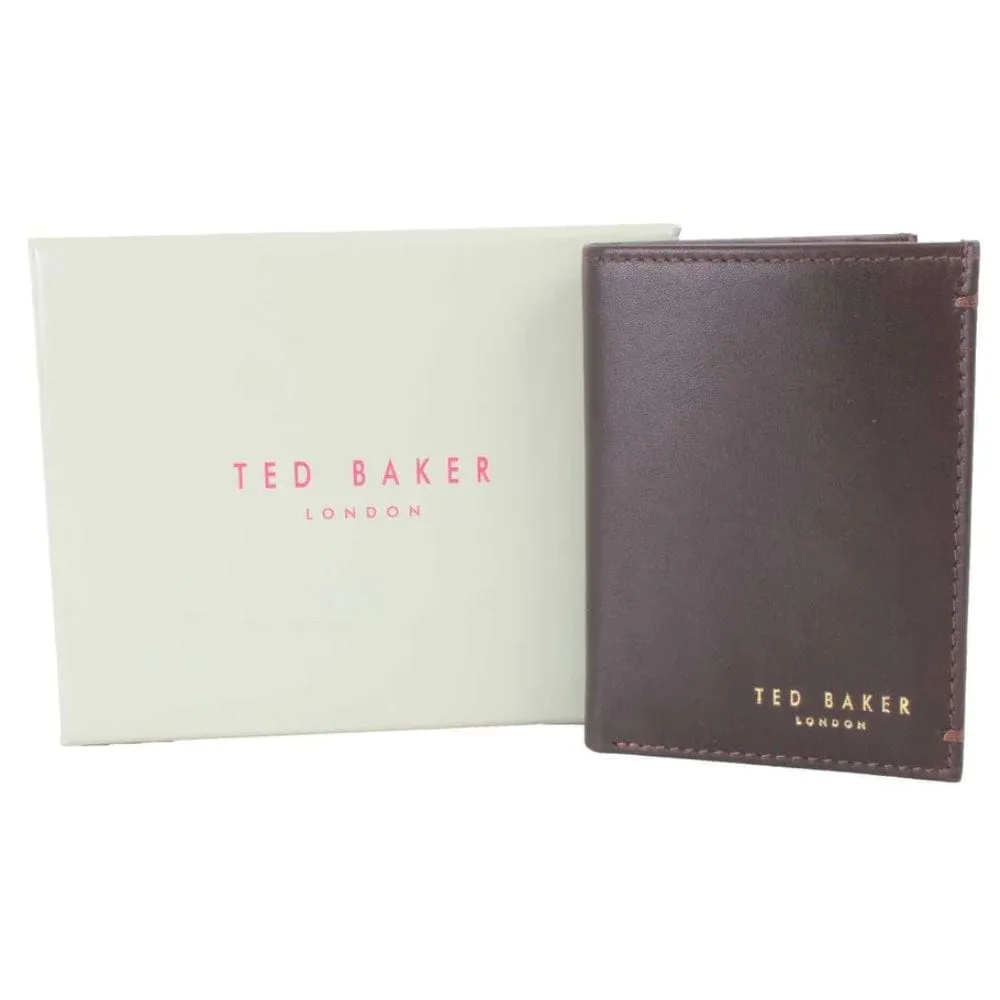 Ted Baker Jonny's Leather Card Holder Wallet in Chocolate Brown