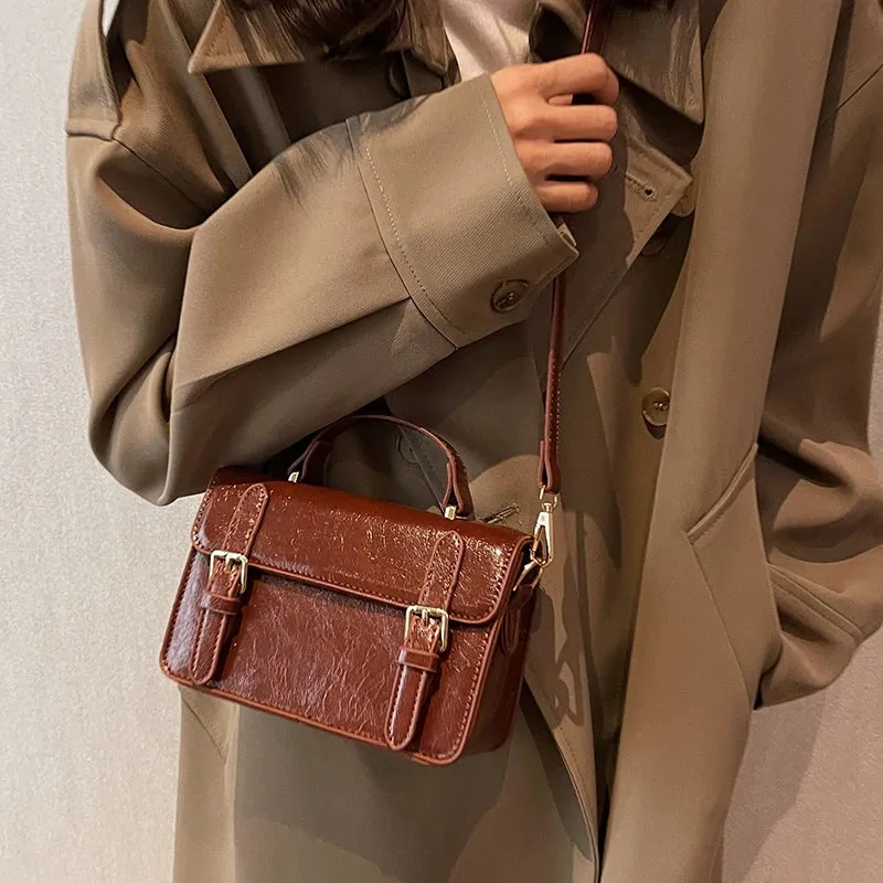 UAKISS  -  Vintage Women handbag small female shoulder bag pu leather ladies Totes girl messenger bags bolsas femininas brown satchels