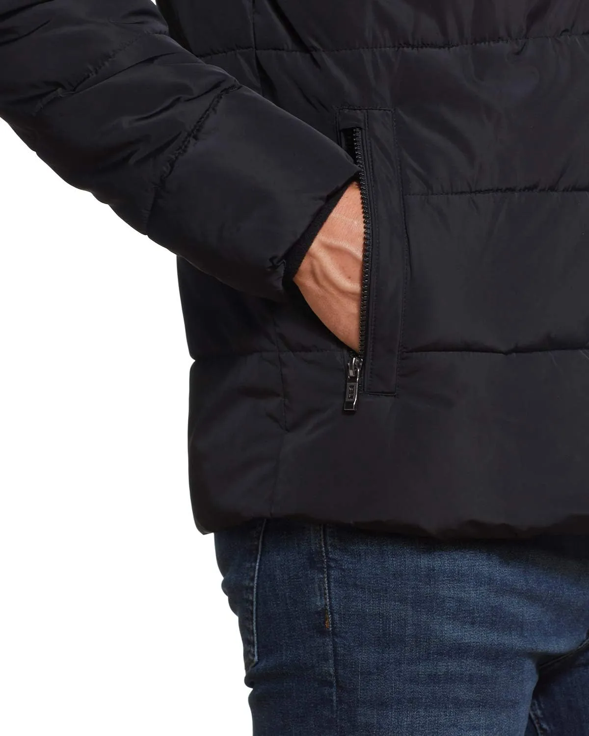 Weatherproof Hooded Puffer Jacket for Men - Water Resistant Bubble Coat for Men | Puffy Alternative Down Jacket