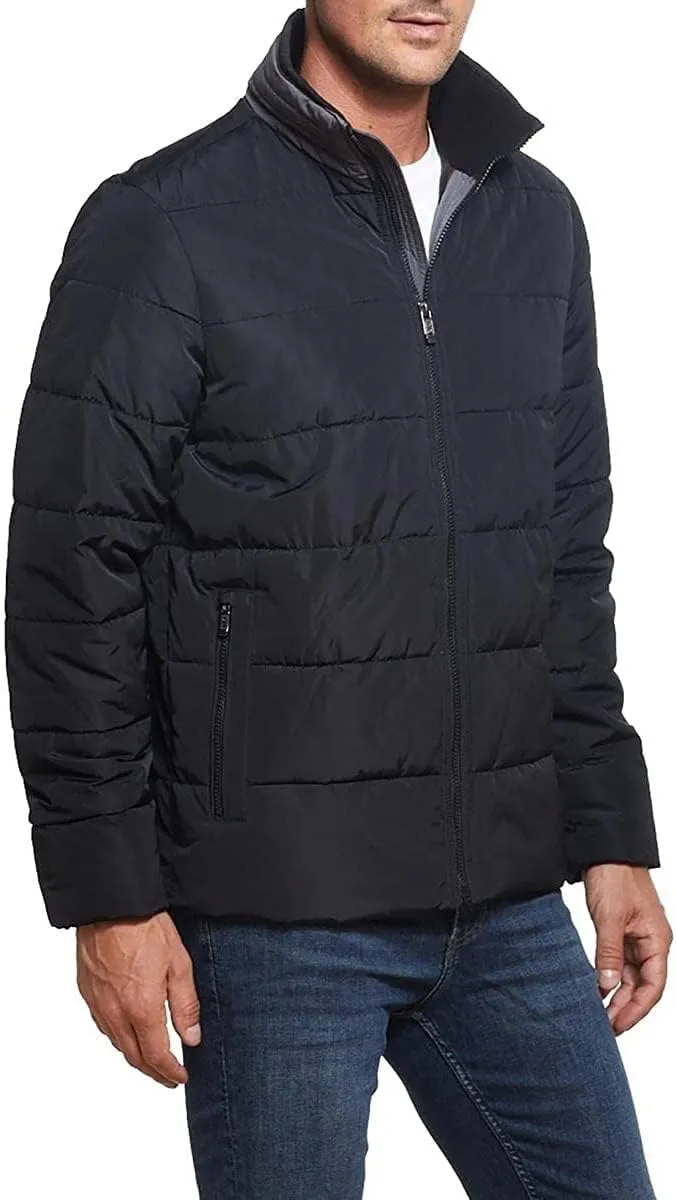 Weatherproof Hooded Puffer Jacket for Men - Water Resistant Bubble Coat for Men | Puffy Alternative Down Jacket