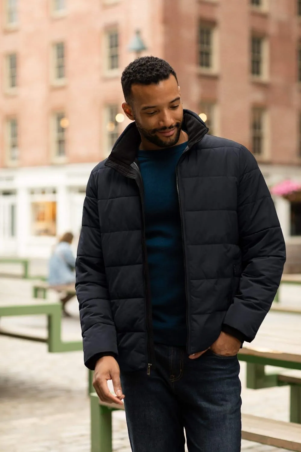 Weatherproof Hooded Puffer Jacket for Men - Water Resistant Bubble Coat for Men | Puffy Alternative Down Jacket