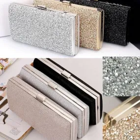Women Clutch Diamond Sequin Crystal Day Purse Small Hand Bag