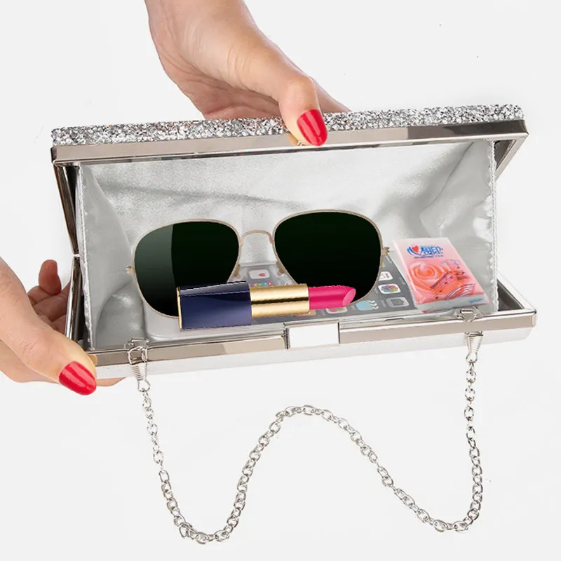 Women Clutch Diamond Sequin Crystal Day Purse Small Hand Bag