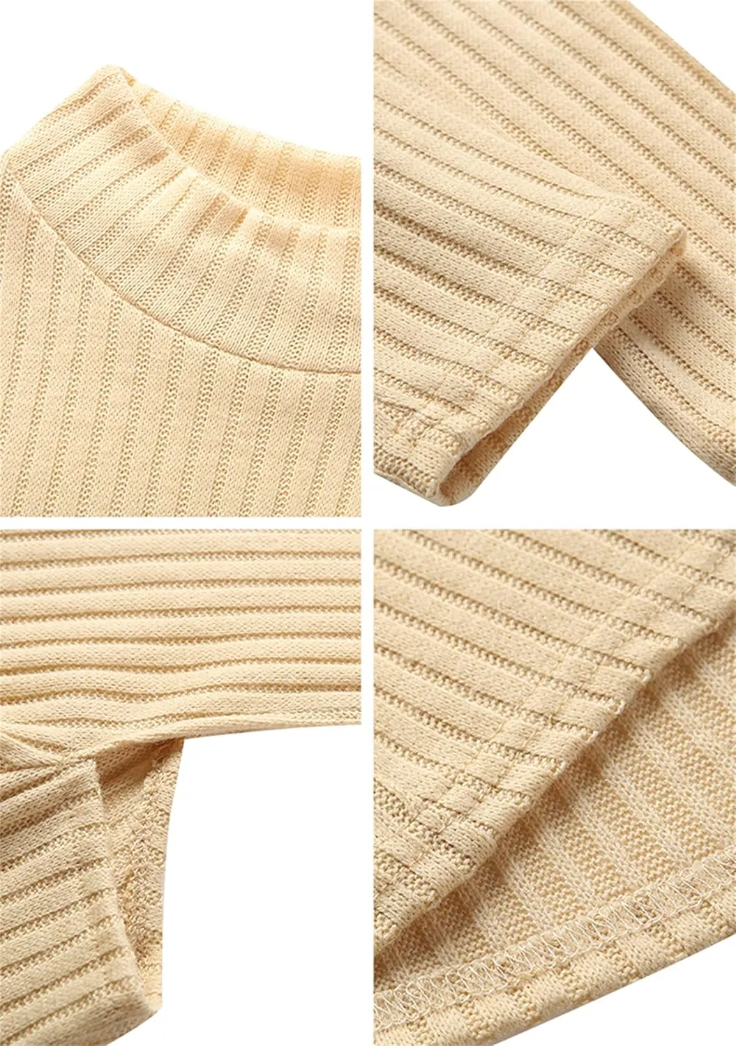 YMING Womens Fall Casual Cold Shoulder Sweater Casual Mock Neck Kitted Pullover Jumper Tops
