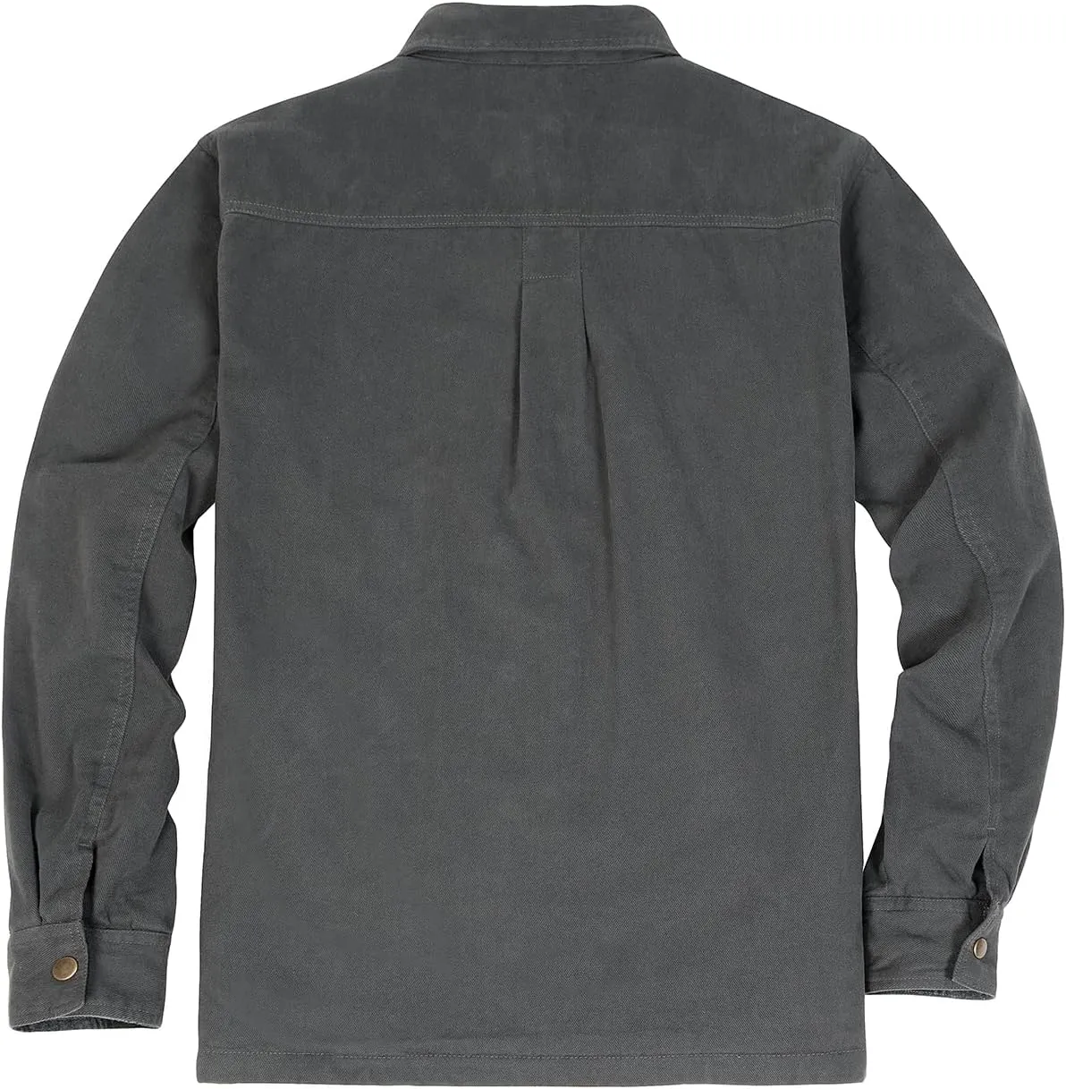 ZENTHACE Men's Heavy Washed Rugged Cotton Shirt Jac Outdoorsy Utility Jacket(Full Flannel Lined)