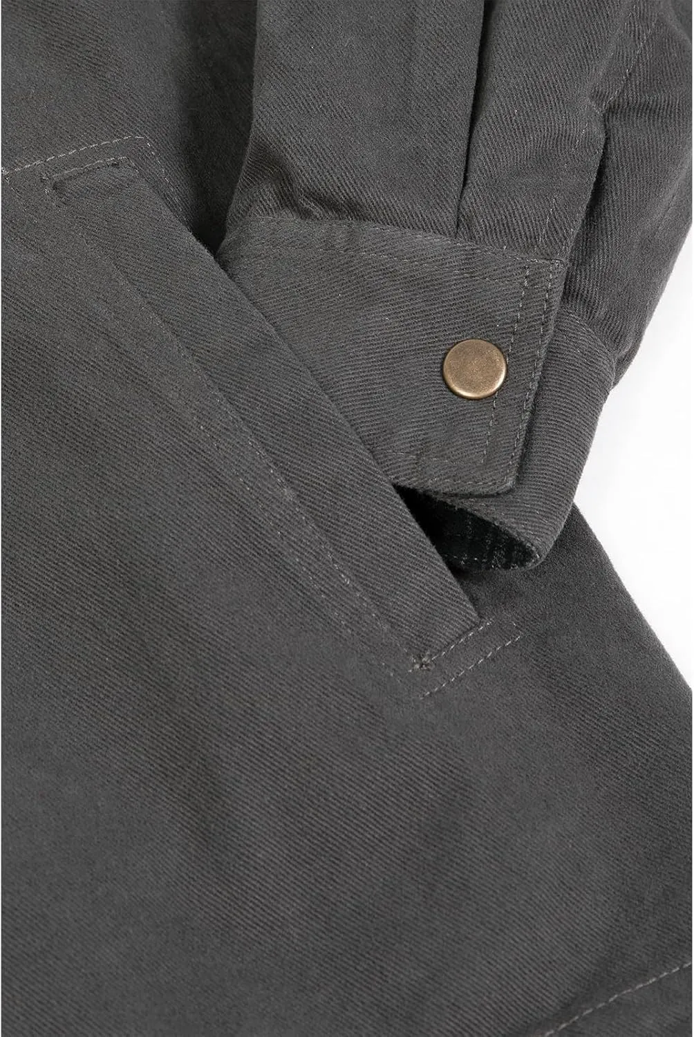 ZENTHACE Men's Heavy Washed Rugged Cotton Shirt Jac Outdoorsy Utility Jacket(Full Flannel Lined)